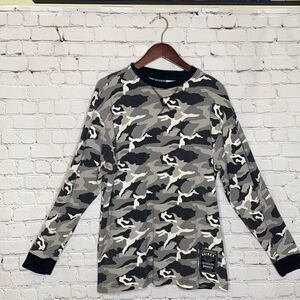 Avirex Camo Crew Thermal Long Sleeve Grey /Black M‎